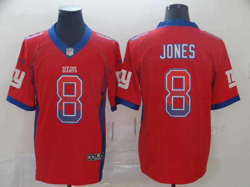 Men New York Giants #8 Jones Red Nike Drift Fashion Color Rush Limited Jersey